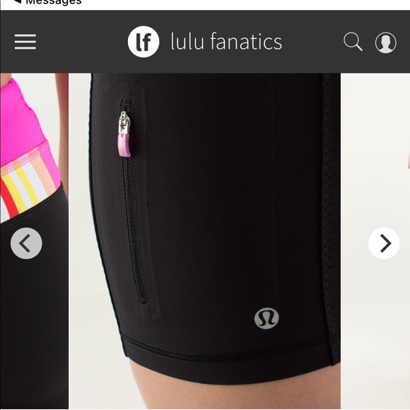 Size 2 Black Lululemon Fast Track Running Shorts with Raspberry Glo Waist - Picture 3 of 16